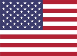 [ai] The flag of the United States featuring thirteen horizontal stripes in red and white, and a blue rectangle in the top left corner adorned with fifty white stars.